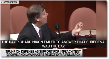 Lindsey Graham says the day Richard Nixon failed to answer that subpoena was the day he was subject to impeachment (Dec 1998, video posted 9 Oct 2019)