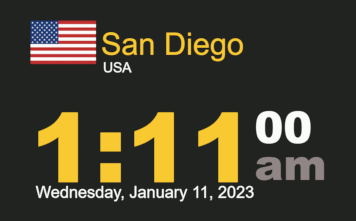 Timestamp Worldclock Wednesday 11 January 2023 at 1:11 am San Diego
