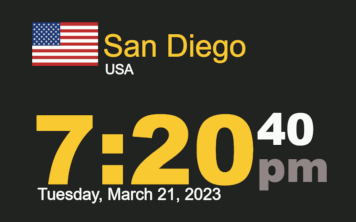 Timestamp Worldclock Tuesday 21 March 2023 at 7:20 pm San Diego