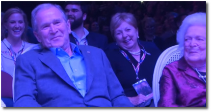 George W Bush at hurricane relief concert Oct 21, 2017